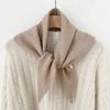 Solid Color Knitted Triangle Scarf Striped Cross Neckerchief Sweet Cross Scarves  Autumn Winter
