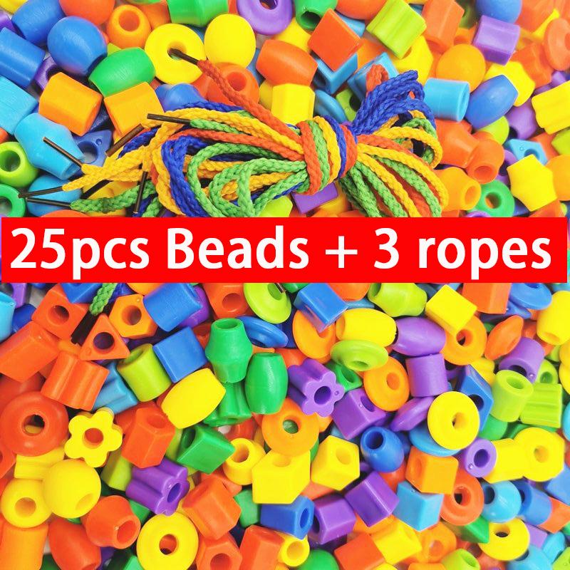 

Rainbow Lacing Beads 25 Beads 3 Strings Montessori Toys Threading Toys Educational Toys Fine Motor Activities For Kids Toddler (As shown-21988)-