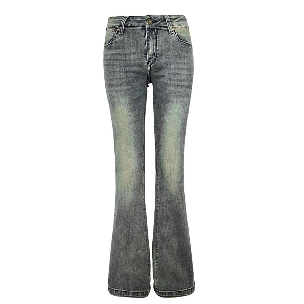 American retro low-rise Spice Girl flared pants nostalgic micro-elastic autumn and winter versatile slim and thin jeans women