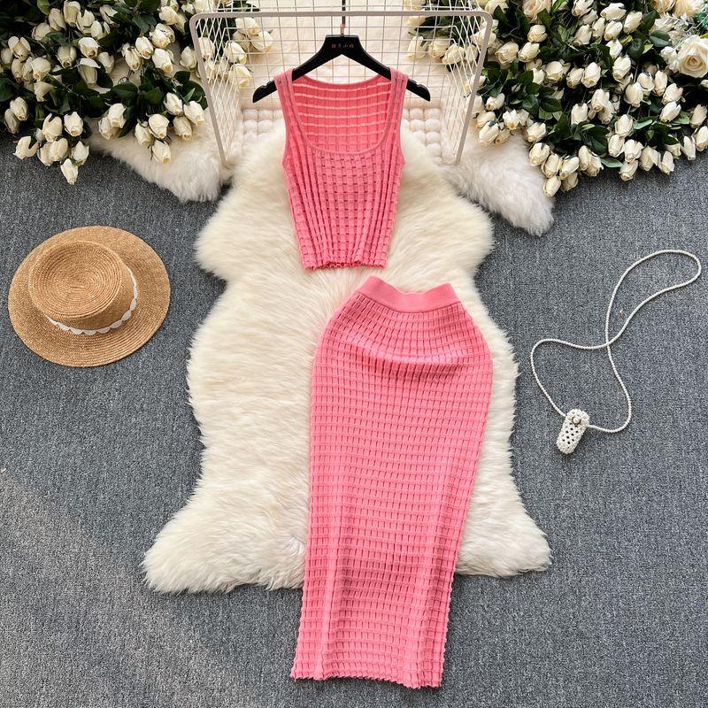 Hong Kong Style Retro Short All-Match High Waist Knit Vest
