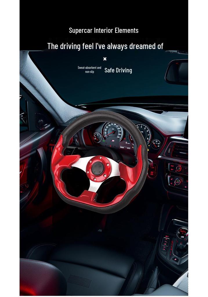 Universal Racing Steering Wheel, suitable for 13-inch steering wheels, ideal for modified and racing cars.