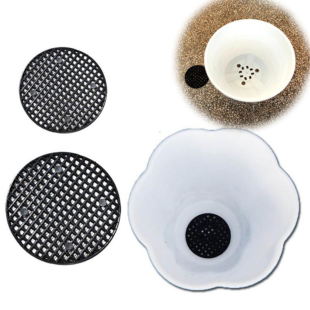 30Pcs Flower Pot Hole Mesh Pad 2.5/4.5/7.5cm Diameter Round Bonsai Basin Bottom Breathable Gasket Prevent Soil Loss Nettings