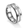 Men's Tungsten Steel Ring with Zircon Inlay - 8mm, High-Grade, Fade-Resistant, Celebrity Style