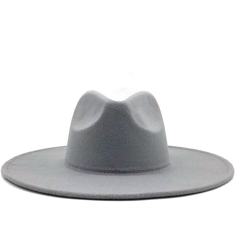 Unisex Wide Brim Wool Felt Jazz Fedora Hat for Autumn & Winter Fashion