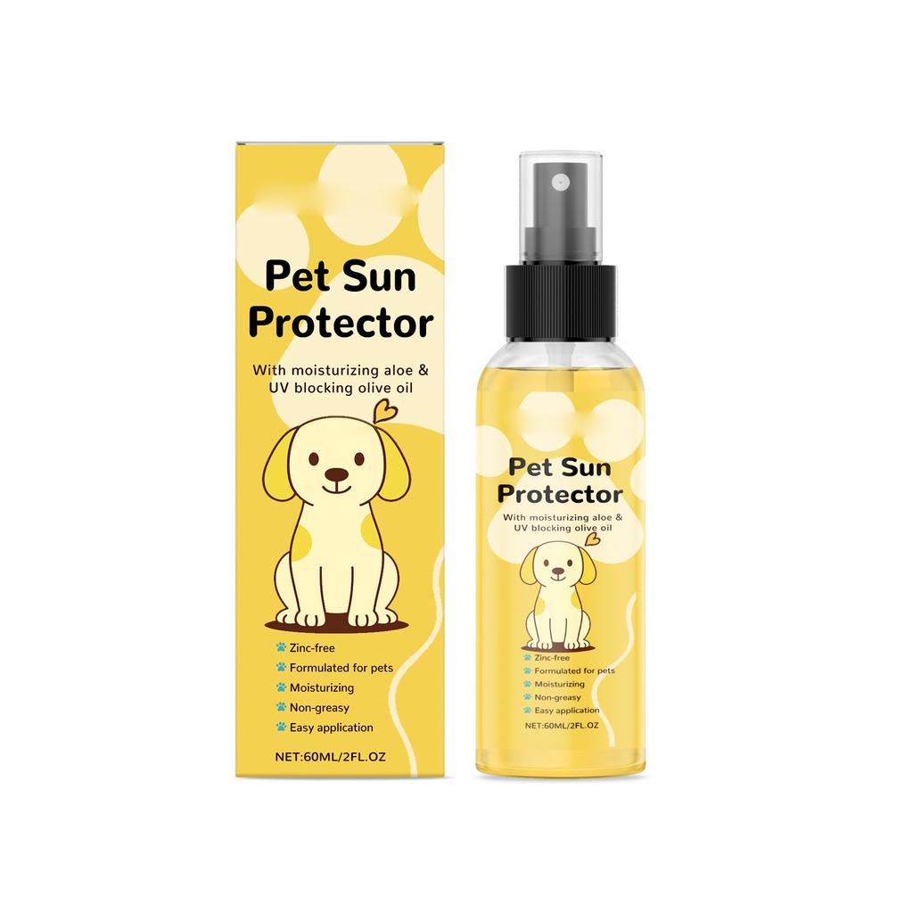 Állati Fizikai Napvédő Spray, UV, Nyugtató, Hidratáló, Nyalásbiztos, Utazáshoz 60ml