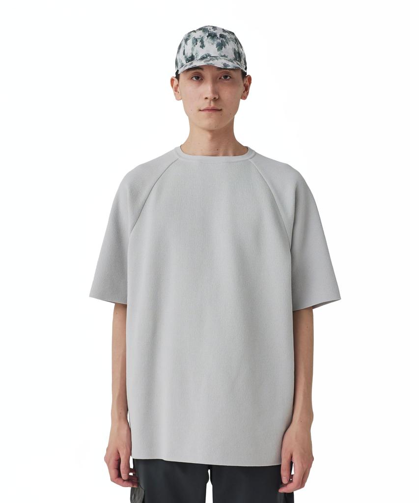 Snow Peak Knit Raglan Pullover Short Sleeve Light Size for Men and Women Co/Pe (KN-25SU003), T-Shirt, Gray, M,