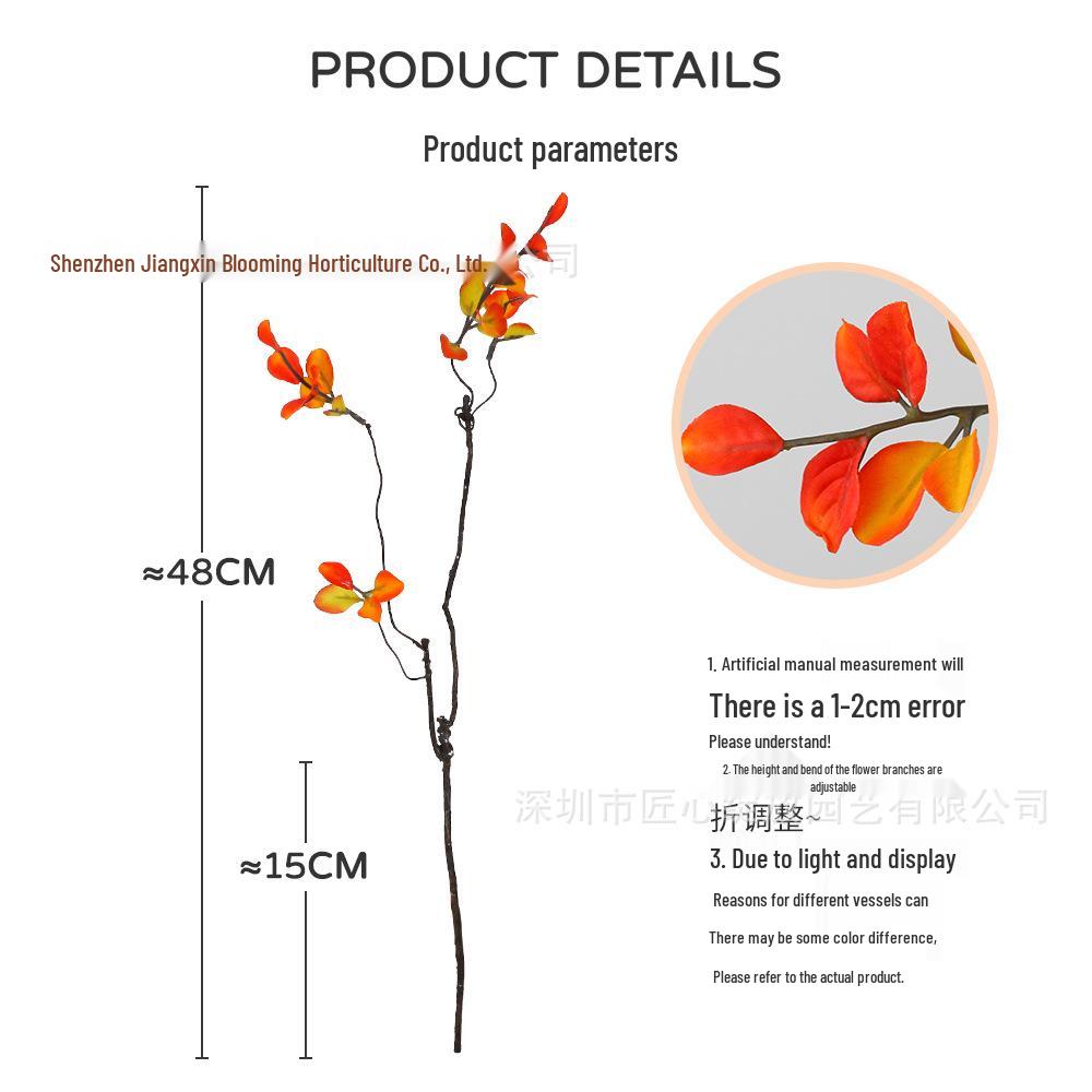 High-Grade Artificial Autumn Maple Leaf Branch Bouquet for Wedding Floral Artistry and Styling