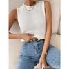 Elegant Slimming Solid Sleeveless Knit Vest Top For Women Summer