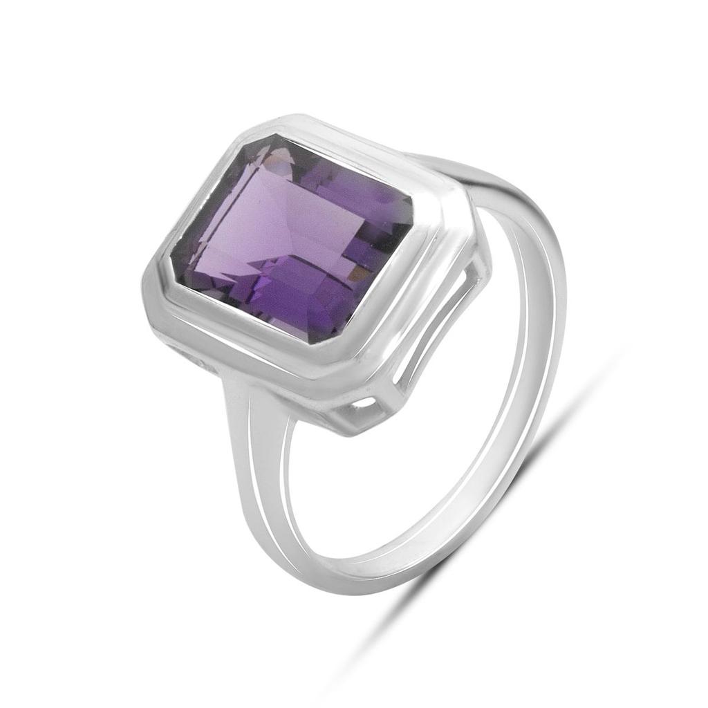 Серебряное кольцо с натуральным аметистом 3.125ct, вес изделия 4,09 гр (2179429)
