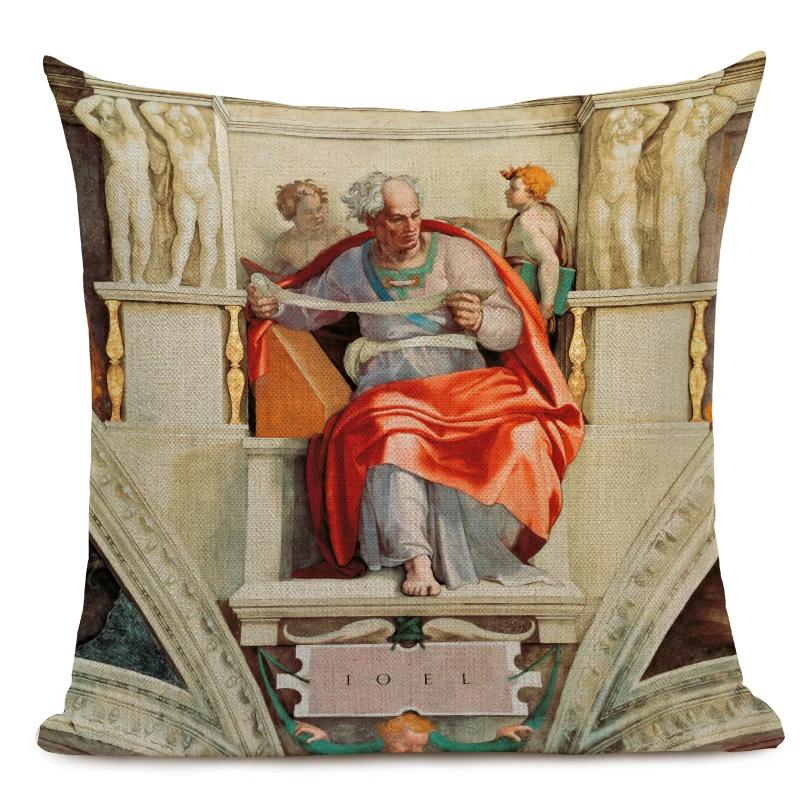 Michelangelo Print Pictură în Ulei Faimoasă Față de Pernă Decor Mural Italian Față de Pernă Husă Pernă Sofă
