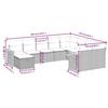 VidaXL Salon de Jardin avec Coussins 10 pcs, Canapés de Terrasse, Ensemble de Meubles de Patio, Mobilier d'Extérieur, Beige 3259560