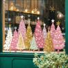 3 Stück Weihnachten Fensteraufkleber Weihnachtsbaum Cartoon Glasaufkleber Frohe Weihnachten Neujahr Feiertagsdekorationen Für Zuhause