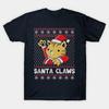 Xmas Ugly Sweater Cat Santa Claws Made In Australia T-Shirt