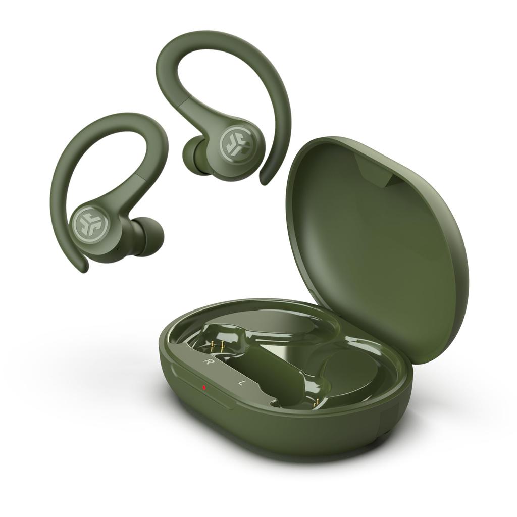Go Sport Wireless Running Gym Ear Hard To Running External Sound Includes One Total 35 Long Earhook JLab Official 2 Year JLab Green Khaki [JLab