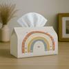 1pc Minimalist Scandinavian Modern Tissue Box Cover, Rainbow Heart Pastel Soft High-Quality, Waterproof, Durable, Lightweight, Foldable Storage, Ideal