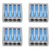 25PCS 4 Way Lever Compact Wire Connectors Push In Quick Splicing Conductor Terminal BlockBlue