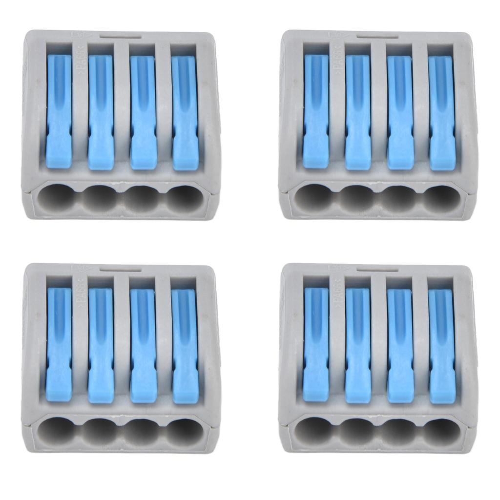 25PCS 4 Way Lever Compact Wire Connectors Push In Quick Splicing Conductor Terminal BlockBlue