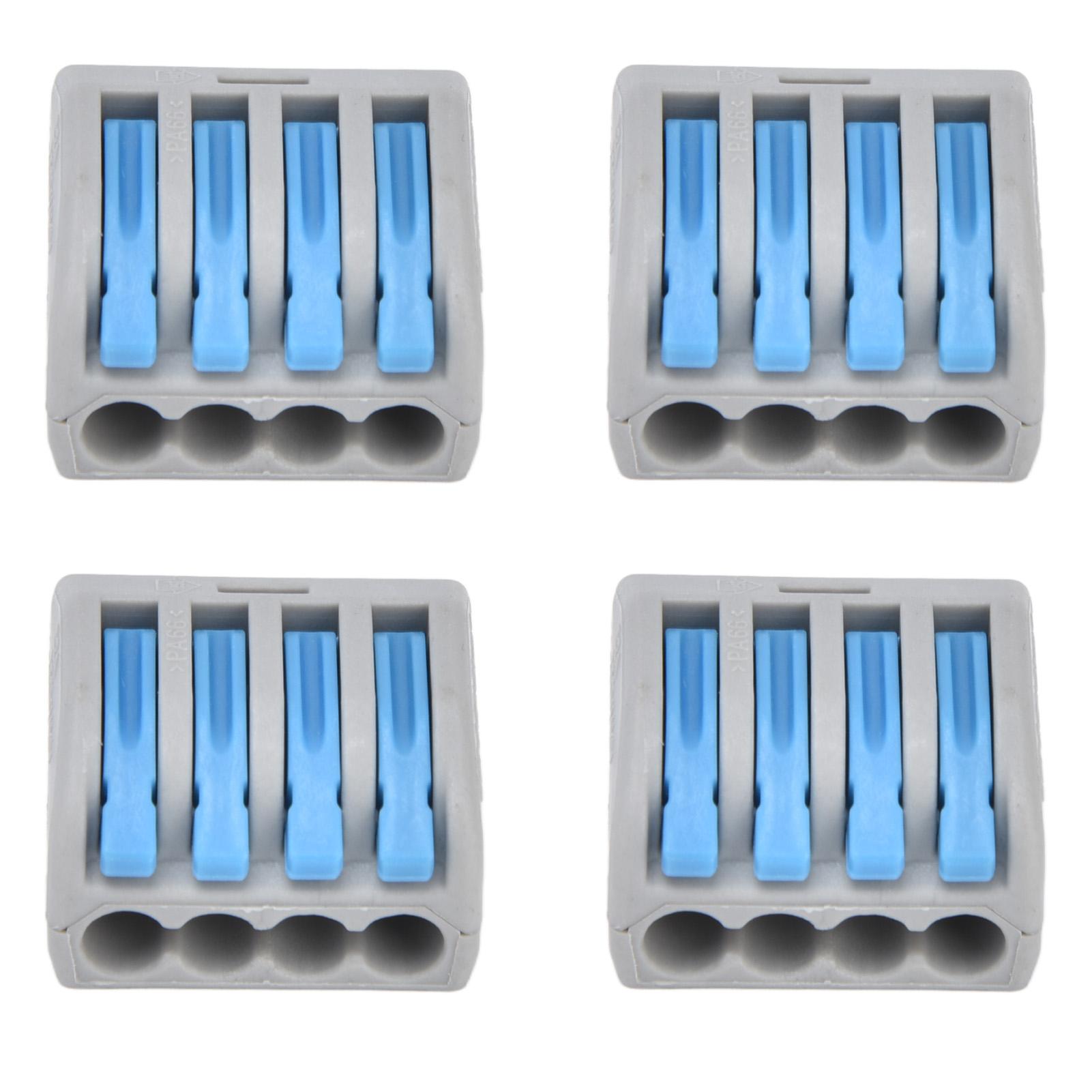 

25PCS 4 Way Lever Compact Wire Connectors Push in Quick Splicing Conductor Terminal BlockBlue