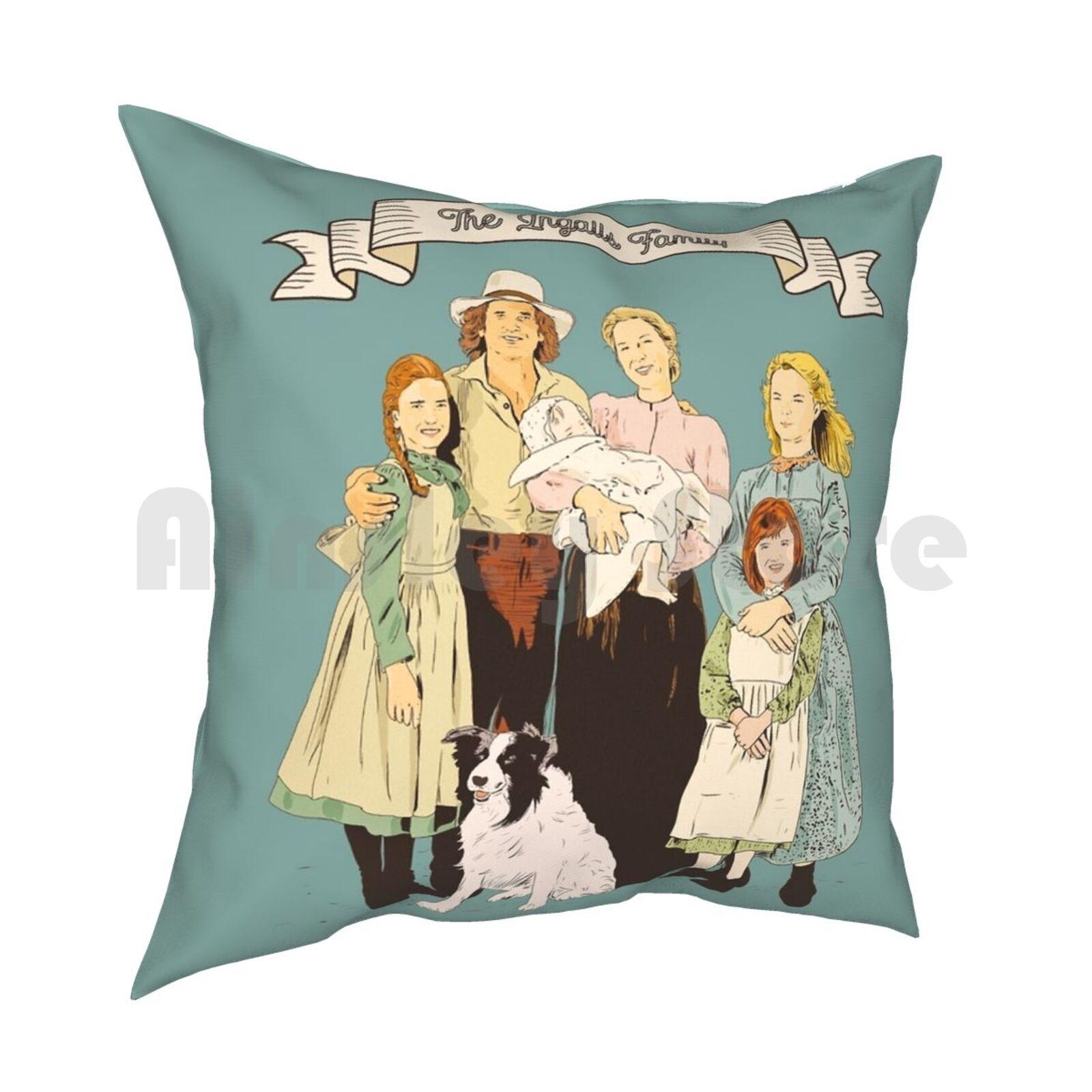 Colorful The Ingalls Family In The Little House On The Prairie Pillow Case Printed Home Soft DIY Pillow Cover The Little 30x30cm 12x12in