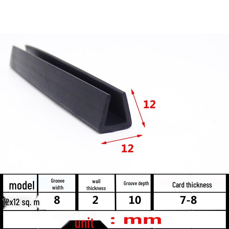 U-Shaped Rubber Anti-Collision Edge Seal Strip for Glass and Steel Plates