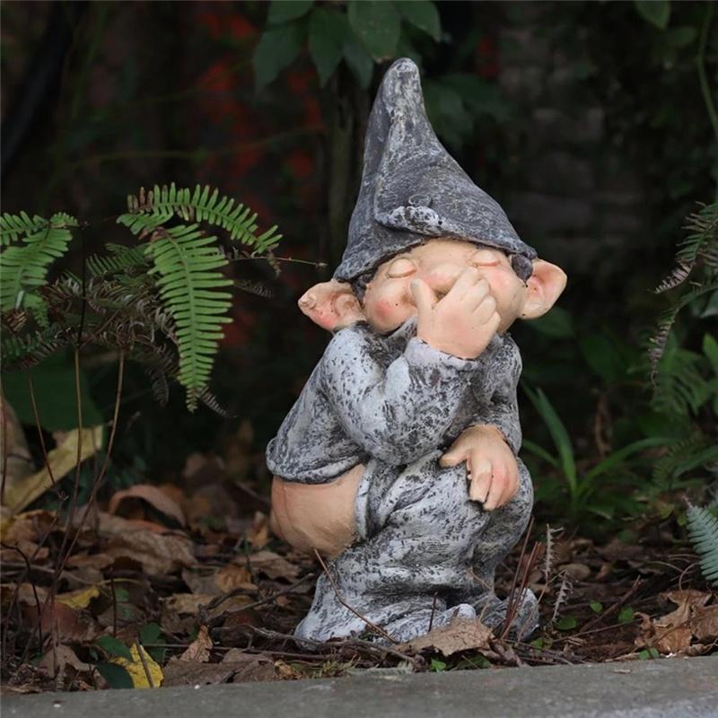 Unique Pooping Gnome Statue Garden Decor Elf Figurine Mold With Realistic And Humorous Features