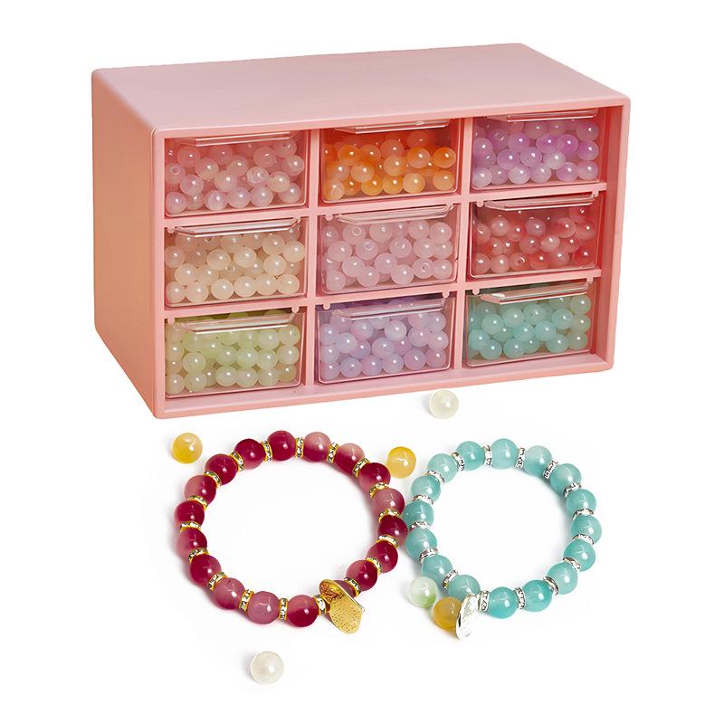 Handmade DIY Beading Kit for Kids: Educational Bracelet & Necklace Craft Set with Glass Beads