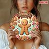 Vintage Gingerbread Man Metal Tin Sign 2D Wall Art Round Plaque for Kitchen Home Garden Decor