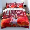 Taylor Swift The Eras Tour Ensemble Literie Housse de Couette Ensemble Housse de Couette Taies d'Oreiller  (1*Housse de couette 2*Taies d'oreiller, sans couette)