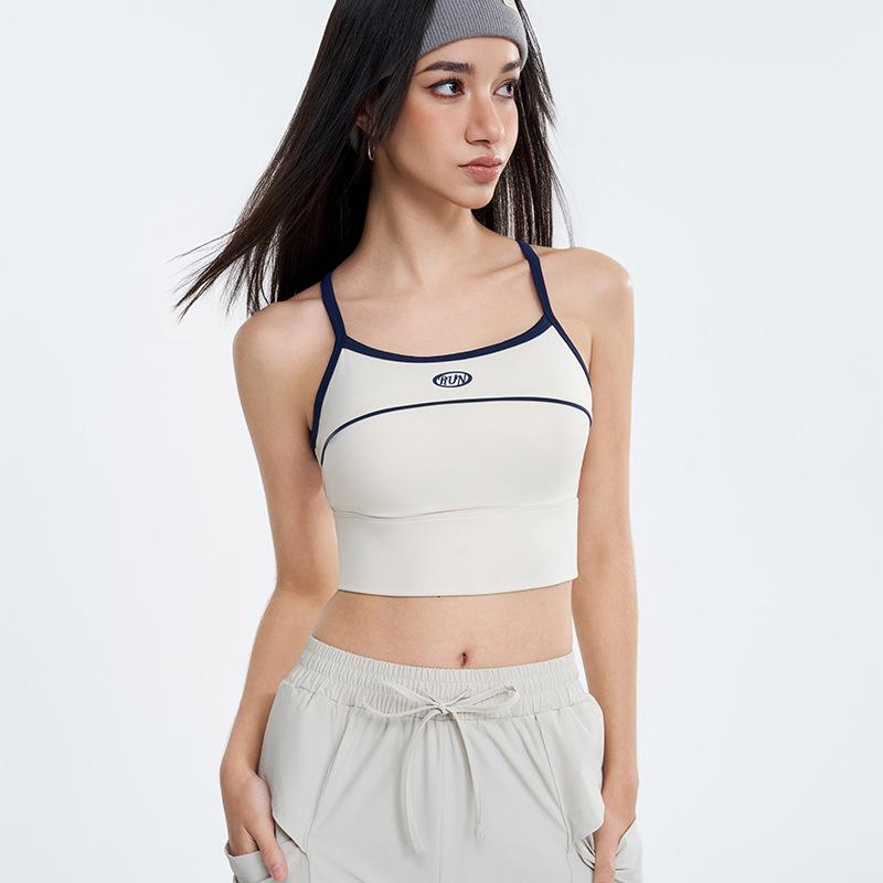 

Женский танк для йоги в стиле ретро на тонких бретелях и с фиксированным вкладышем L