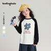 Pudding Halu Girls' 100% Cotton Letter Print Long Sleeve T-Shirt