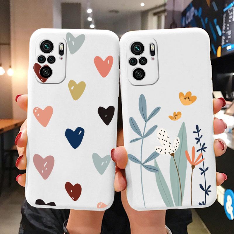 Heart Flower Case For Poco M5S Phone Cover Cute Silicone Shockproof Soft Coque For Poco M5S PocoM5S M5 S Shell Cartoon Lovely