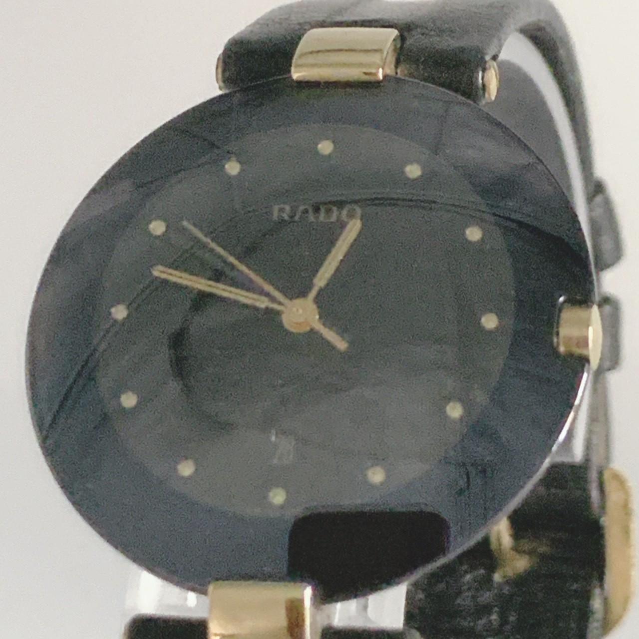 

Хорошо работают RADO 129.4075.4N 32796764 Кварцевые QZ Купол Сапфировое Стекло Мужские Часы Золотой Черный Циферблат Дата Оригинальная Пряжка ВОДОНЕПРОНИЦАЕМЫЕ 3 Стрелки