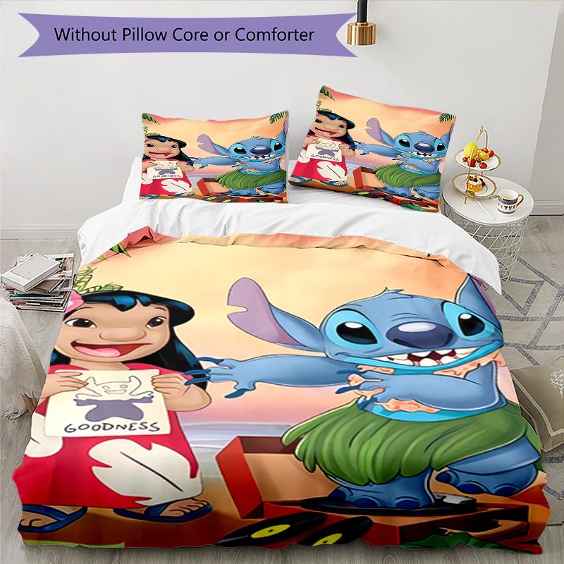 3pcs Stitch Bedding Set Duvet Cover Closure Includes 1 Duvet Cover & 2 Pillowcases, Soft and Comfortable for All Seasons.
