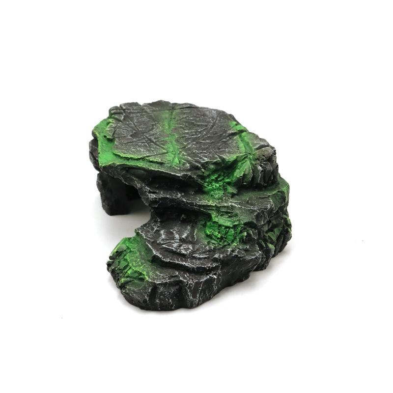 Aquarium Turtle Tank Decoration Terrace Artificial Resin Rock Stone Shelter Ornament Reptile Resting for Fish Frogs Turtles
