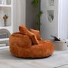 Lazy Sofa Lounger High Back Bean Bag Chair with Three Cushions for Adults and Children, Gaming Chair for Bedroom, Office (Orange Chenille)