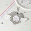 Durable Waterproof Pendant Keychain Angel Wings Clear Window Photocard Holder Pu Leather Badge Holder