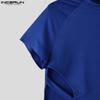 INCERUN Men Short Sleeve Hollow Bandage Fitted Jumpsuits Romper Homewear