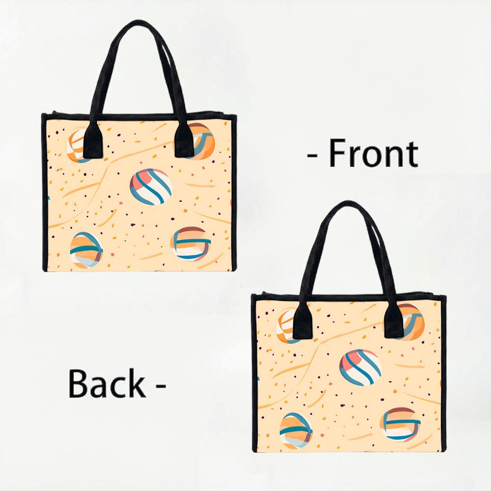 Cute Geometric Pattern Tote Bag Casual Large Capacity Daily Shoulder Handbag