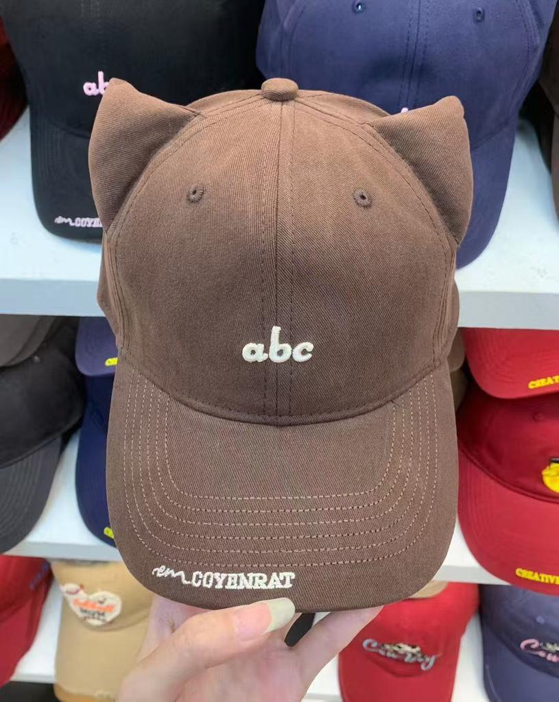 Embroidery Letters Baseball Cap Kitten Ears Cute Cap Children Casual Versatile Fashion Show A Small Trend