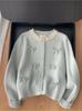 Korean Sweet Bow Knot Knit Cardigan with Lace Collar - Women's Trendy Spring/Autumn Sweater