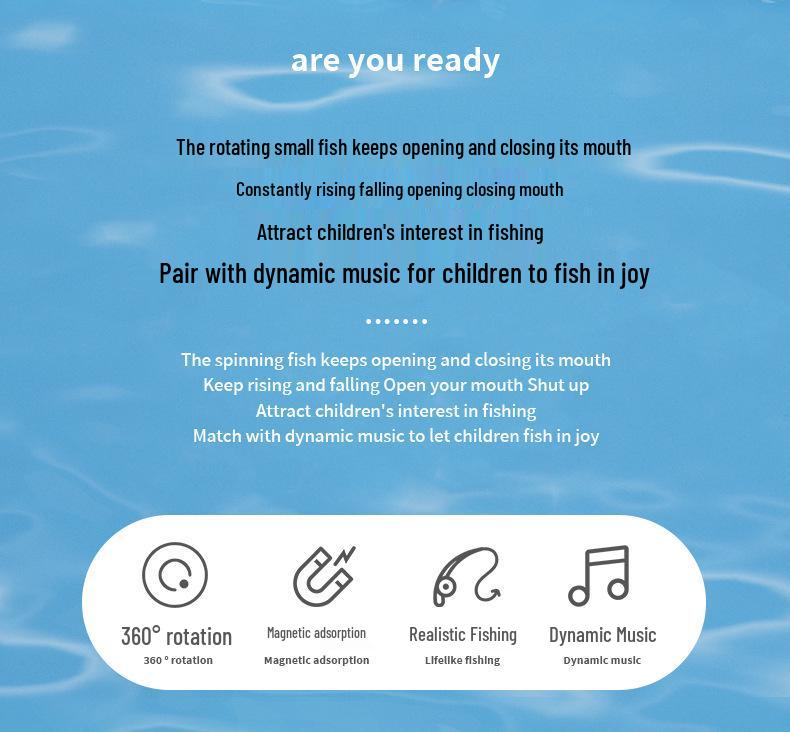 Children's Interactive Magnetic Fishing Toy with Lights & Music - Large Rotating Table for Early Education and Parent-Child Play