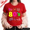Colorful 80s Icons And Text Design Shirt Retro 80s Style Unisexs TShirt Vintage Themed Parties Ideal Tshirt Daily Life Tops