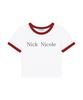 Nigaennikol Nicole Printing Ringer Crop Top_White Red