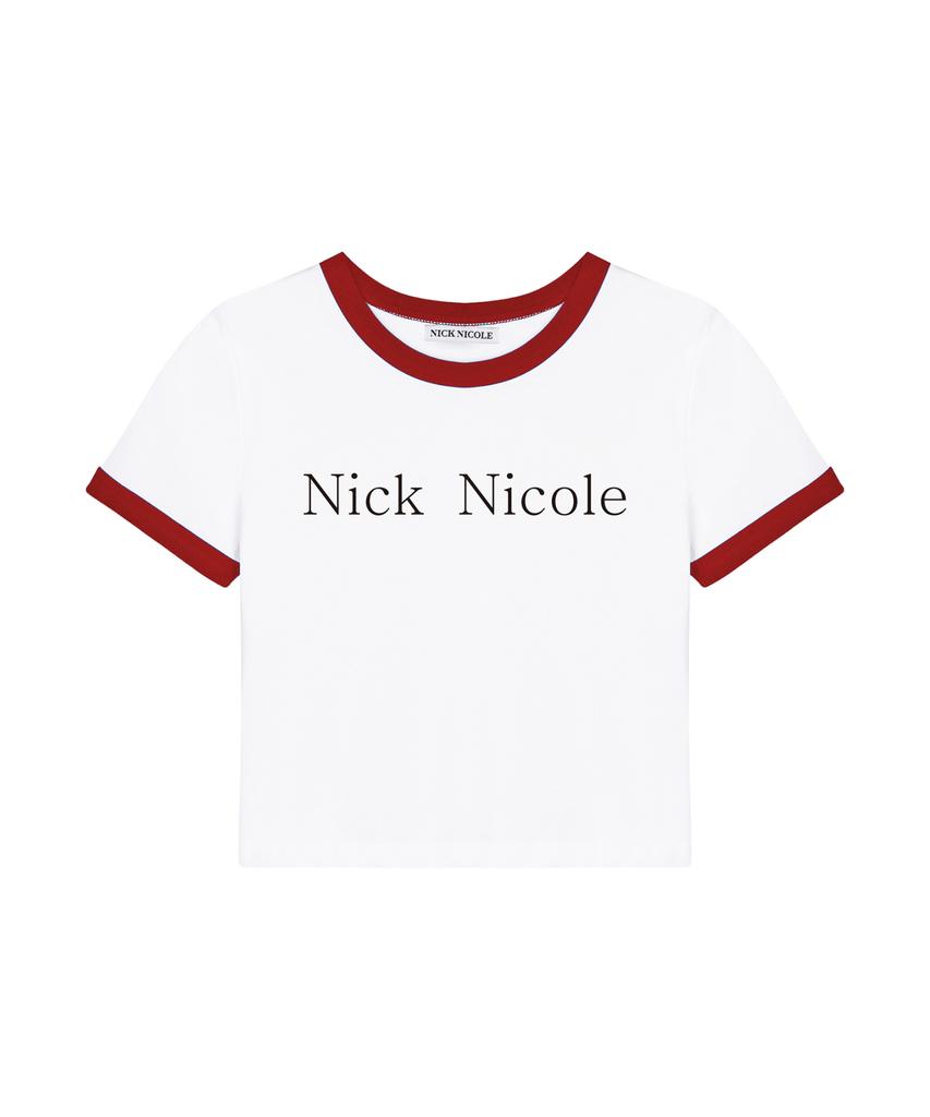 Nigaennikol Nicole Printing Ringer Crop Top_White Red