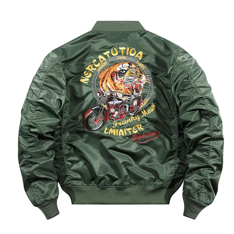 Men's Air Force Pilot Jacket Men's Tiger Embroidered Baseball Uniform Large Size Coat Work Jacket
