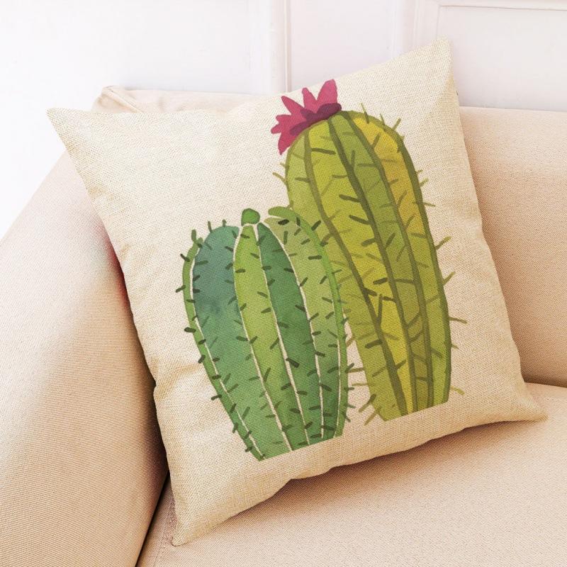 Creative Cactus Potted Plant Throw Pillow Covers With Digital Printing Of Short Plush Fabric Car-Shaped Sofa Cushion Home Decor