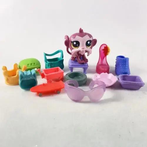 Hasbro Littlest Pet Shop Cartoon Q Edition Animal Mini Stands Short Hair Kitten Dog Cute Big Eye Children's Figures Toy