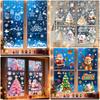 9PCS/Set Electrostatic Cartoon Santa Glass Decals Decorative Static Sticker  Home Decoration