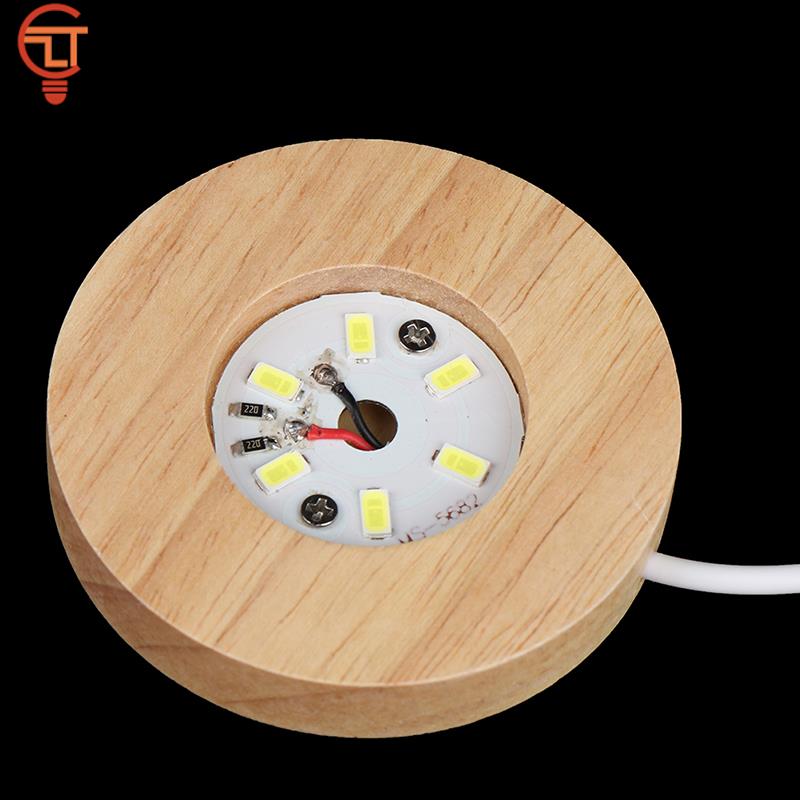 Wood Light Base Rechargeable Remote Control Wooden LED Light Rotating Display Stand Lamp Holder Lamp Base Art Ornament New