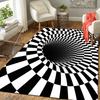 1Pc Checkerboard Illusion Tunnel Rug, Office Carpet Indoor Outdoor Doormat, Non-Slip Soft, Living Room, Christmas Halloween Gift. M928387